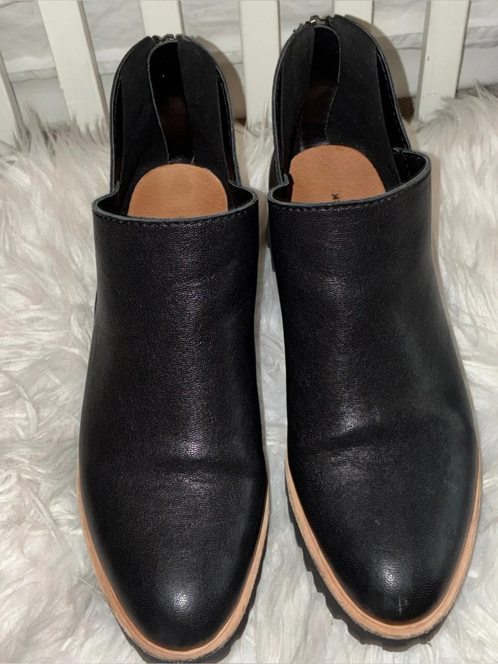 All Black‎ Womens Fur Shootie Tread Black Platform Boots Sz 39